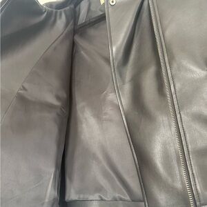 Altar'd State Black Faux Leather Bomber Jacket
